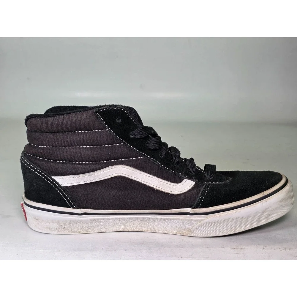 Vans‎ Sk8 Hi Youth Sneakers Size 6 Black White Skate Lace Up High Top Shoes